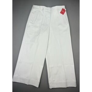 Spanx Women's M Petite Cropped Wide Leg Classic White Pants NEW NWT